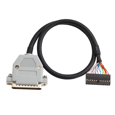30 Pin Panel Mount Cable Db25 Male Plug Te 104483-5 2.54mm Pitch